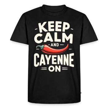 Amateur de cuisine épicée, chef des Chili Peppers - T-shirt Premium bio Homme - noir - Devant - Nico (187cm)