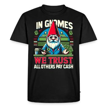 Nains de jardin Gnome Lover Drôle Gnome Jardinage - T-shirt Premium bio Homme - noir - Devant - Nico (187cm)