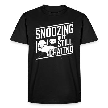 Parler dans le sommeil, Somniloquie, Parler dans le sommeil - T-shirt Premium bio Homme - noir - Devant - Nico (187cm)
