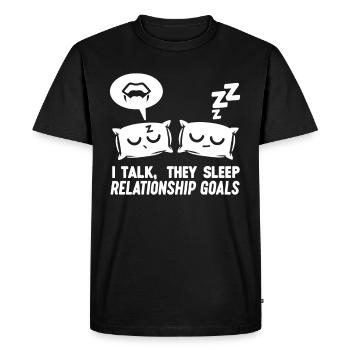 Parler dans le sommeil, Somniloquie, Parler dans le sommeil - T-shirt Premium bio Homme - noir - Devant - Nico (187cm)