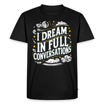 Parler dans le sommeil, Somniloquie, Parler dans le sommeil - T-shirt Premium bio Homme - noir - Devant - Nico (187cm)