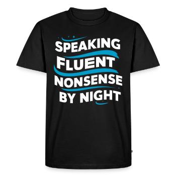 Parler dans le sommeil, Somniloquie, Parler dans le sommeil - T-shirt Premium bio Homme - noir - Devant - Nico (187cm)