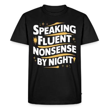 Parler dans le sommeil, Somniloquie, Parler dans le sommeil - T-shirt Premium bio Homme - noir - Devant - Nico (187cm)