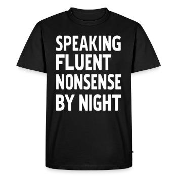 Parler dans le sommeil, Somniloquie, Parler dans le sommeil - T-shirt Premium bio Homme - noir - Devant - Nico (187cm)