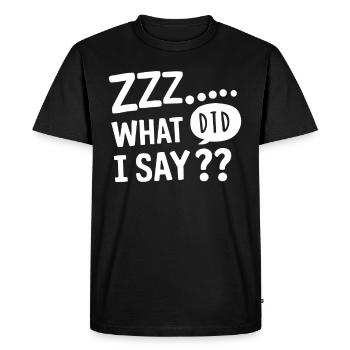 Parler dans le sommeil, Somniloquie, Parler dans le sommeil - T-shirt Premium bio Homme - noir - Devant - Nico (187cm)