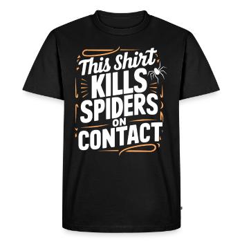 Sensibilisation à l’arachnophobie drôle, phobie des araignées - T-shirt Premium bio Homme - noir - Devant - Nico (187cm)