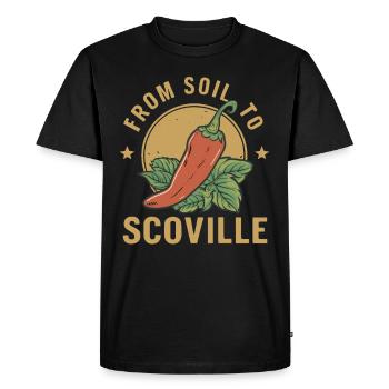 Amateurs de cuisine épicée, Chili Peppers Chef - T-shirt Premium bio Homme - noir - Devant - Nico (187cm)
