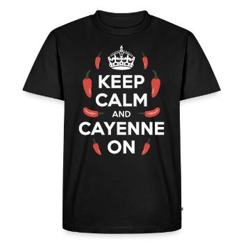 Amateurs de cuisine épicée, Chili Peppers Chef - T-shirt Premium bio Homme - noir - Devant - Nico (187cm)