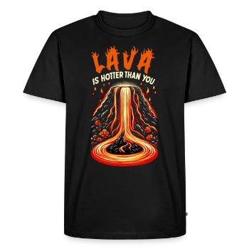 Funny volcano lava geology rock hunting geologist - Men's Premium Organic T-Shirt - black - Front - Nico (187cm)