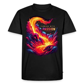 Drôle de volcan lave géologie roche chasse géologue - T-shirt Premium bio Homme - noir - Devant - Nico (187cm)