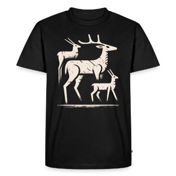 Pétroglyphe Art rupestre ancien Rock dessin indien - T-shirt Premium bio Homme - noir - Devant - Nico (187cm)