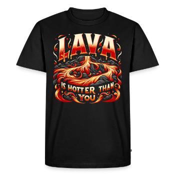Drôle de volcan lave géologie roche chasse géologue - T-shirt Premium bio Homme - noir - Devant - Nico (187cm)