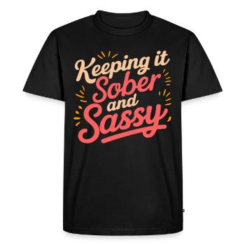 Rétablissement de la dépendance à l’alcool sobriété a a - T-shirt Premium bio Homme - noir - Devant - Nico (187cm)