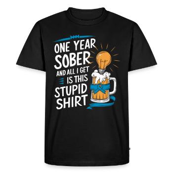 Rétablissement de la dépendance à l’alcool sobriété a a - T-shirt Premium bio Homme - noir - Devant - Nico (187cm)