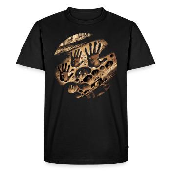 Pétroglyphe Art rupestre ancien Rock dessin indien - T-shirt Premium bio Homme - noir - Devant - Nico (187cm)