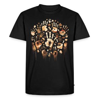 Pétroglyphe Art rupestre ancien Rock dessin indien - T-shirt Premium bio Homme - noir - Devant - Nico (187cm)