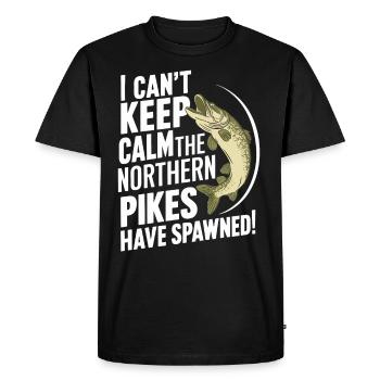 Northern Pike Fisherman Pike canne à pêche Pike Fish - T-shirt Premium bio Homme - noir - Devant - Nico (187cm)