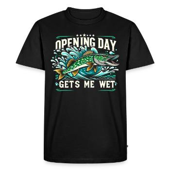 Northern Pike Fisherman Pike canne à pêche Pike Fish - T-shirt Premium bio Homme - noir - Devant - Nico (187cm)