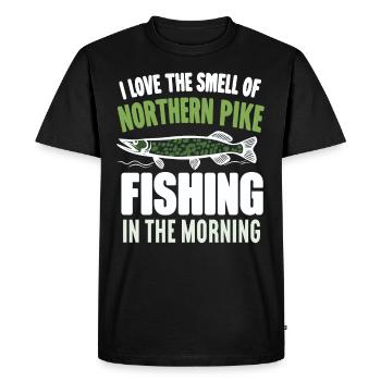Northern Pike Fisherman Pike Fishing Rod Pike Fish - Men's Premium Organic T-Shirt - black - Front - Nico (187cm)
