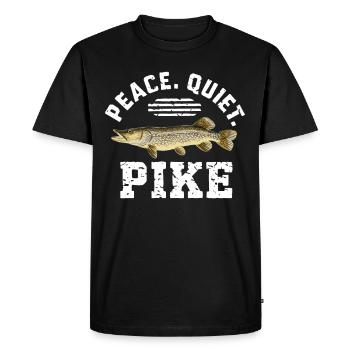 Northern Pike Fisherman Pike Fishing Rod Pike Fish - Men's Premium Organic T-Shirt - black - Front - Nico (187cm)