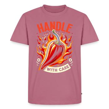Amateurs de cuisine épicée, Chili Peppers Chef - T-shirt Premium bio Homme - mauve - Devant - Nico (187cm)