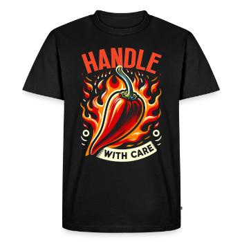 Amateurs de cuisine épicée, Chili Peppers Chef - T-shirt Premium bio Homme - noir - Devant - Nico (187cm)