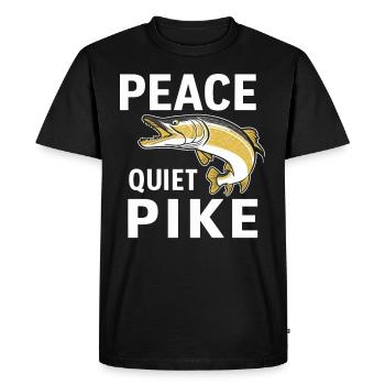 Northern Pike Fisherman Pike Fishing Rod Pike Fish - Men's Premium Organic T-Shirt - black - Front - Nico (187cm)