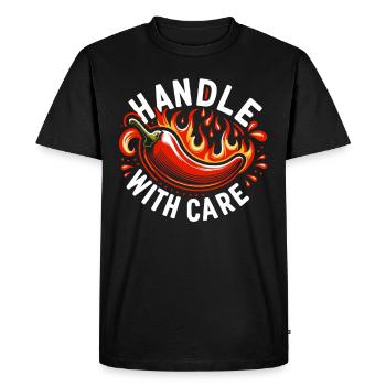 Amateurs de cuisine épicée, Chili Peppers Chef - T-shirt Premium bio Homme - noir - Devant - Nico (187cm)