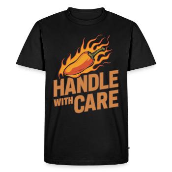 Amateurs de cuisine épicée, Chili Peppers Chef - T-shirt Premium bio Homme - noir - Devant - Nico (187cm)