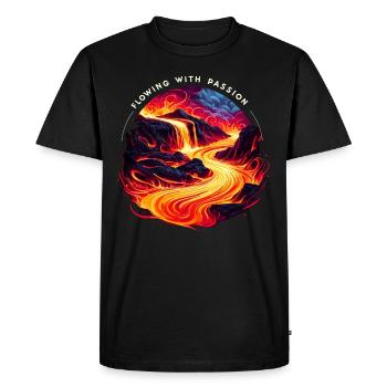 Drôle de volcan lave géologie roche chasse géologue - T-shirt Premium bio Homme - noir - Devant - Nico (187cm)