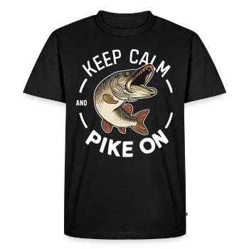 Northern Pike Fisherman Pike Fishing Rod Pike Fish - Men's Premium Organic T-Shirt - black - Front - Nico (187cm)