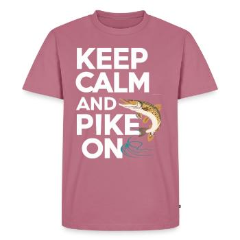 Northern Pike Fisherman Pike Fishing Rod Pike Fish - Men's Premium Organic T-Shirt - mauve - Front - Nico (187cm)