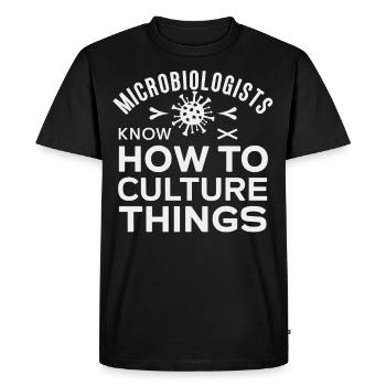 Microbiologiste Microbiologie Laboratoire Biologie des staphylocoques - T-shirt Premium bio Homme - noir - Devant - Nico (187cm)