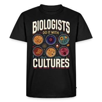 Microbiologiste Microbiologie Laboratoire Biologie des staphylocoques - T-shirt Premium bio Homme - noir - Devant - Nico (187cm)