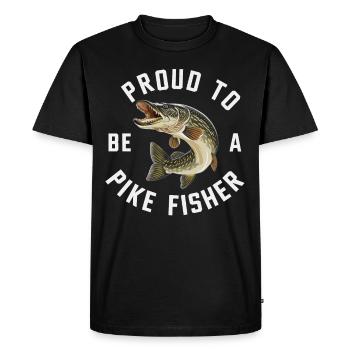 Northern Pike Fisherman Pike Fishing Rod Pike Fish - Men's Premium Organic T-Shirt - black - Front - Nico (187cm)