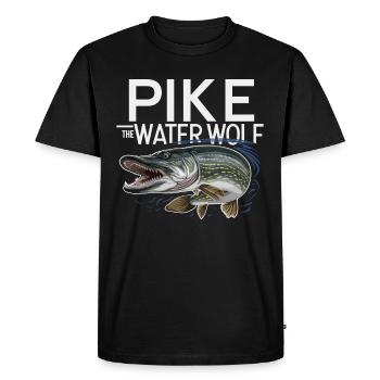 Northern Pike Fisherman Pike canne à pêche Pike Fish - T-shirt Premium bio Homme - noir - Devant - Nico (187cm)