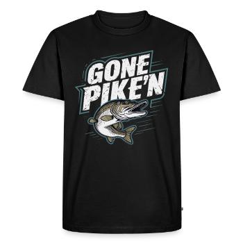 Northern Pike Fisherman Pike canne à pêche Pike Fish - T-shirt Premium bio Homme - noir - Devant - Nico (187cm)