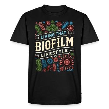 Microbiologiste Microbiologie Laboratoire Biologie des staphylocoques - T-shirt Premium bio Homme - noir - Devant - Nico (187cm)