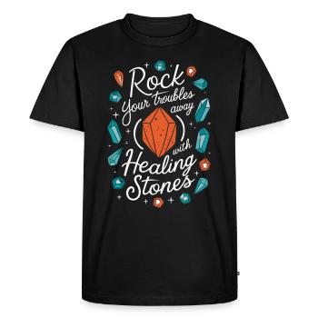 Crystal Healing Crytal Crystals and Stones - Men's Premium Organic T-Shirt - black - Front - Nico (187cm)