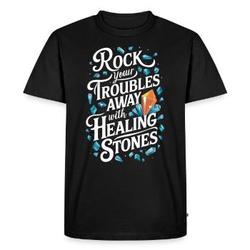 Crystal Healing Crytal Crystals and Stones - Men's Premium Organic T-Shirt - black - Front - Nico (187cm)