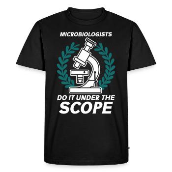 Microbiologiste Microbiologie Laboratoire Biologie des staphylocoques - T-shirt Premium bio Homme - noir - Devant - Nico (187cm)