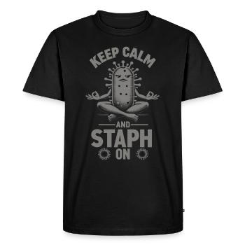 Microbiologiste Microbiologie Laboratoire Biologie des staphylocoques - T-shirt Premium bio Homme - noir - Devant - Nico (187cm)