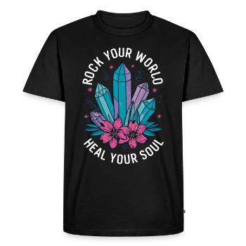 Crystal Healing Crytal Crystals and Stones - Men's Premium Organic T-Shirt - black - Front - Nico (187cm)