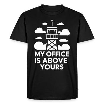 Contrôleur de la circulation aérienne Aircraft Flight Service - T-shirt Premium bio Homme - noir - Devant - Nico (187cm)