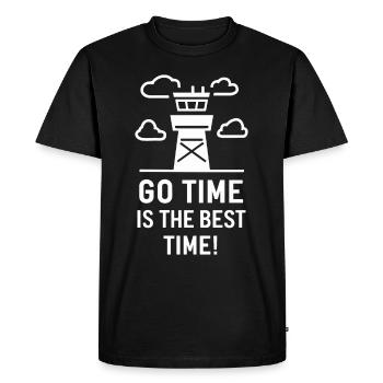Contrôleur de la circulation aérienne Aircraft Flight Service - T-shirt Premium bio Homme - noir - Devant - Nico (187cm)