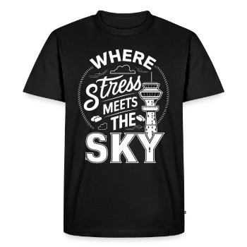 Contrôleur de la circulation aérienne Aircraft Flight Service - T-shirt Premium bio Homme - noir - Devant - Nico (187cm)