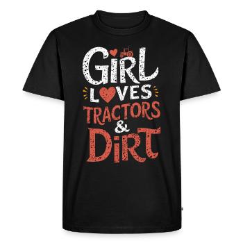 Tractor Pulling Tractor Pulling Tractor Power Farm - Men's Premium Organic T-Shirt - black - Front - Nico (187cm)