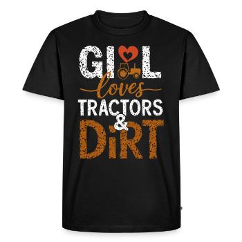 Tractor Pulling Tractor Pulling Tractor Power Farm - Men's Premium Organic T-Shirt - black - Front - Nico (187cm)