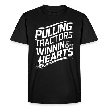 Tractor Pulling Tractor Pulling Tractor Power Farm - Men's Premium Organic T-Shirt - black - Front - Nico (187cm)