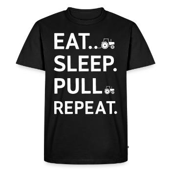 Tractor Pulling Tractor Pulling Tractor Power Farm - Men's Premium Organic T-Shirt - black - Front - Nico (187cm)